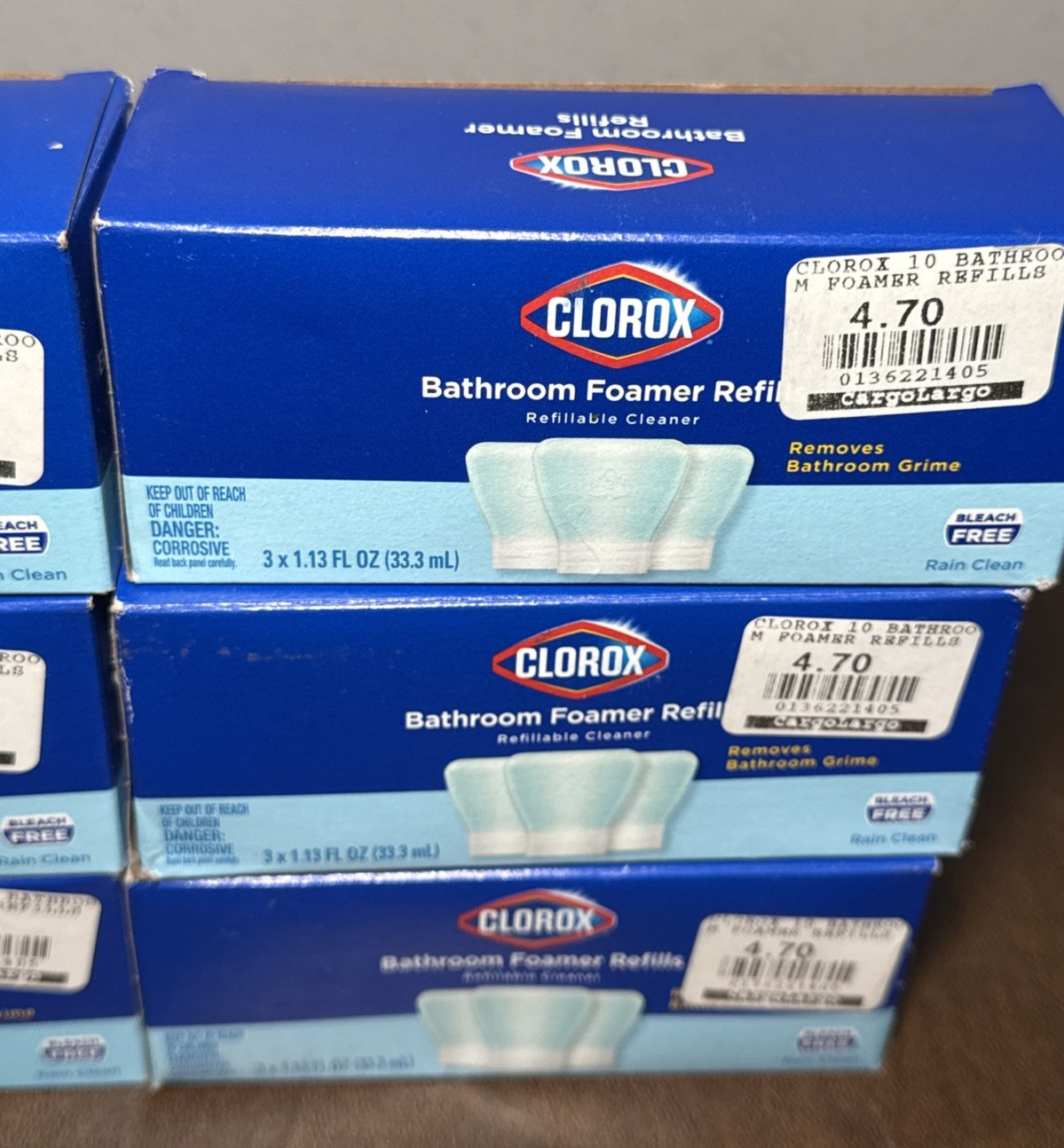 Clorox Bathroom Foamer Refills RAIN CLEAN Lot of 18 (6 x 3 per box) NEW