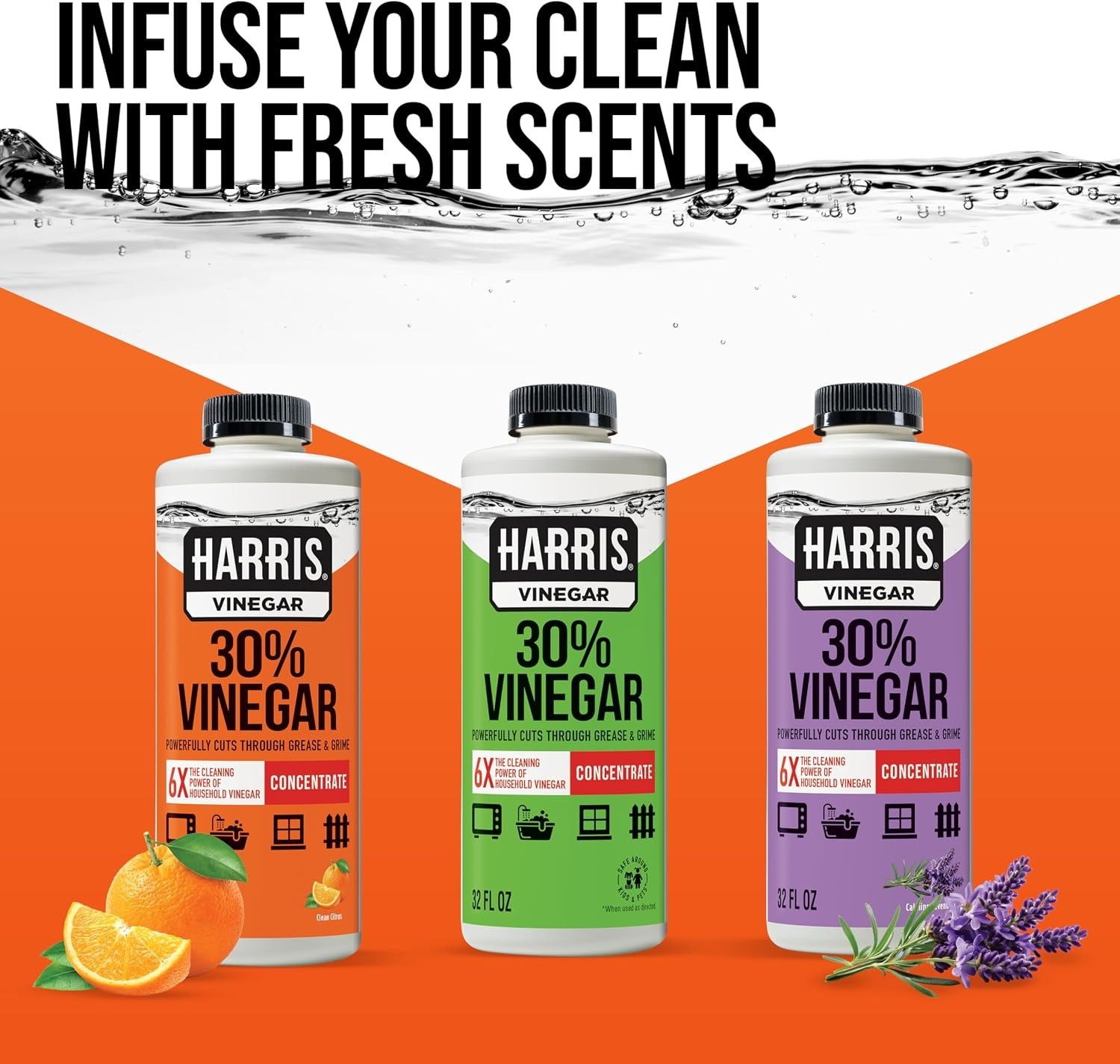 All-Purpose 30% Cleaning Vinegar – Citrus Scent, 32 Fl Oz Makes 16 Gallons