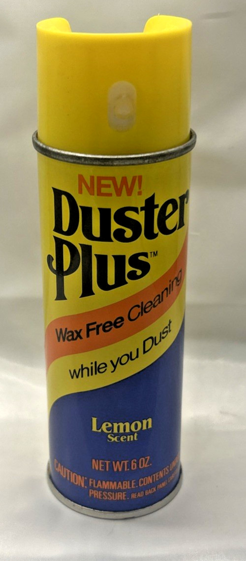 SC Johnson Duster Plus Lemon Scent 1984 Aerosol Colorful Spray Can Prop