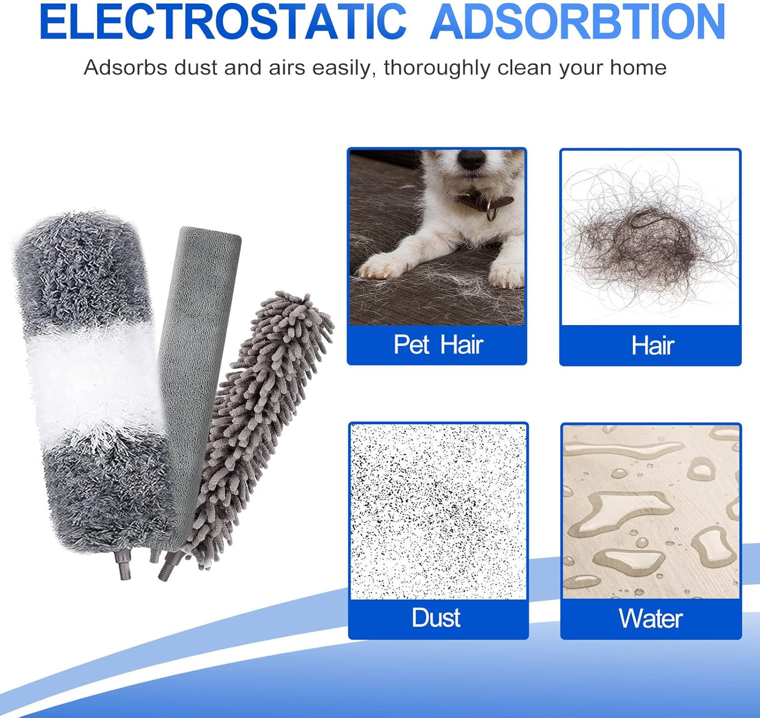 Microfiber Duster Kit (11PCS) – Washable Dusters with Extension Pole (30 to 100