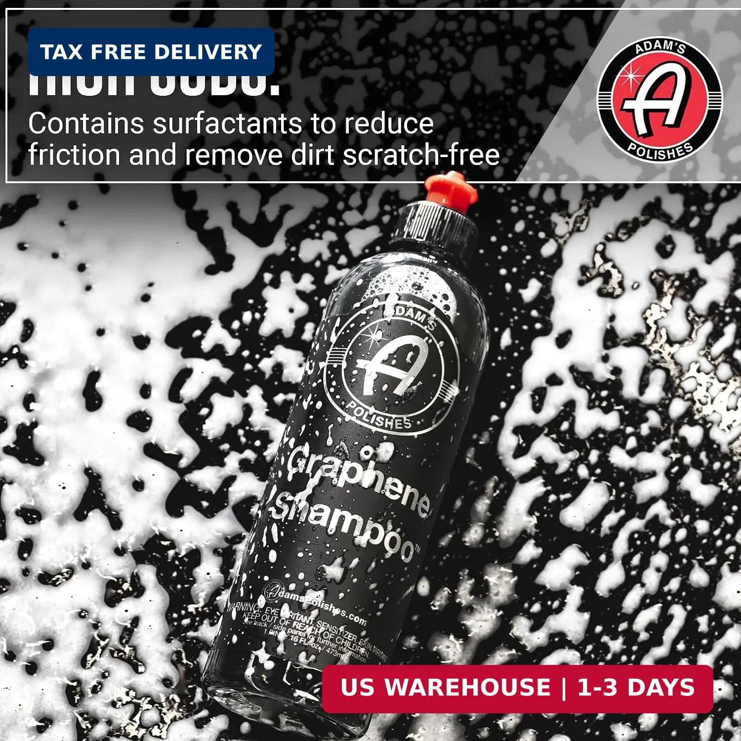 Adam’s Polishes Graphene Shampoo Gallon, Graphene Ceramic Coating Infused Car Wa