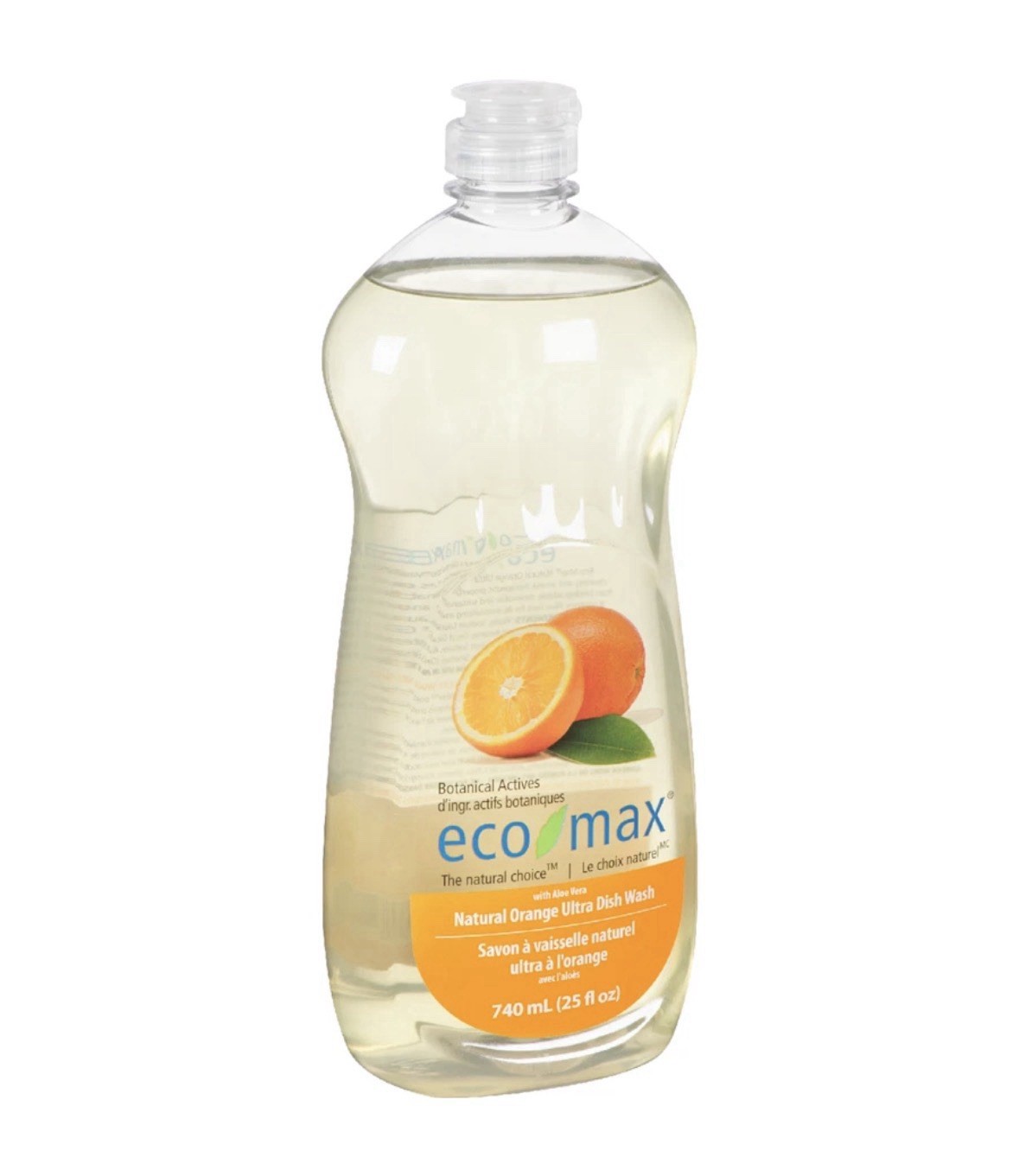Lot of 2 Bottles Eco-Max Orange Dish Soap 25oz Plant Based Essential Oils Wash