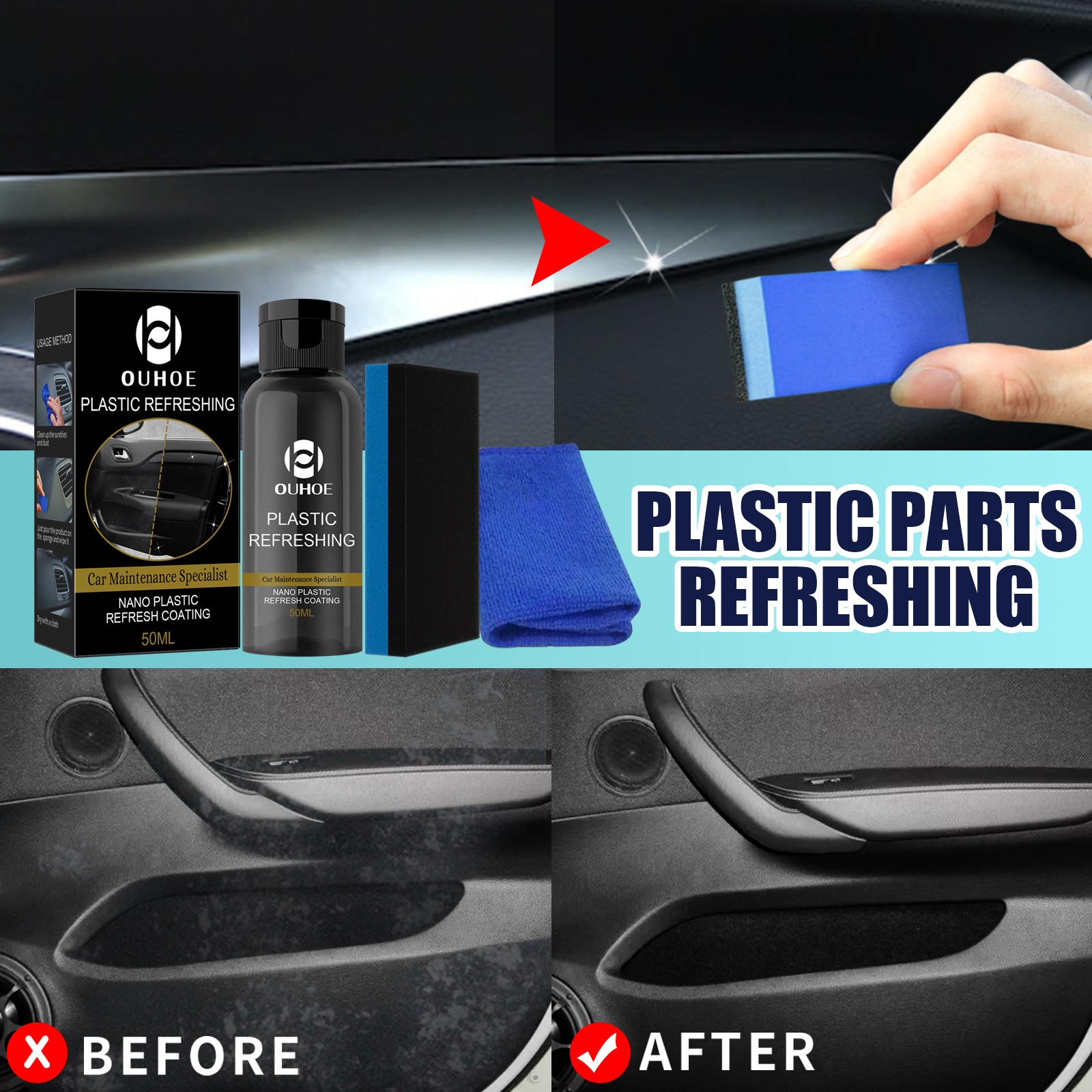 Dashboard Restorer – Plastic & Trim Restorer for Car Interior UV Protection