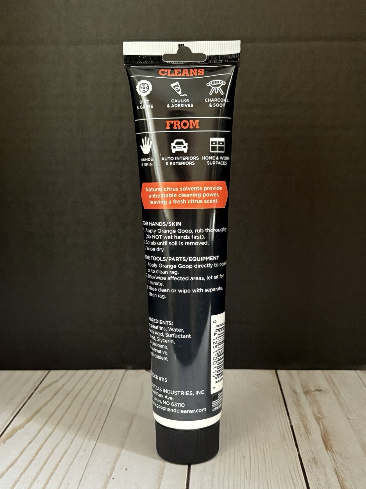 GOOP Orange Heavy Duty Waterless Hand Cleaner and Stain Remover – 5 Oz. Tube