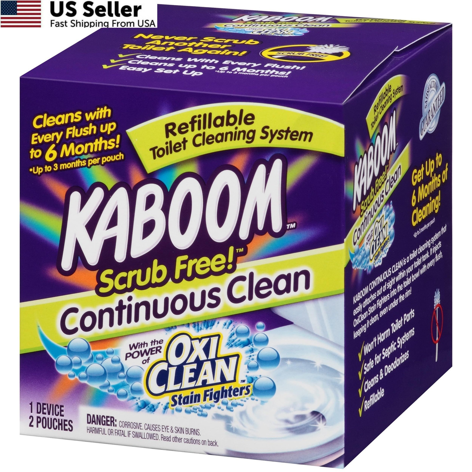 Kaboom Scrub Free! Toilet Bowl Cleaner System 1 Count (Pack of 1), Multicolor