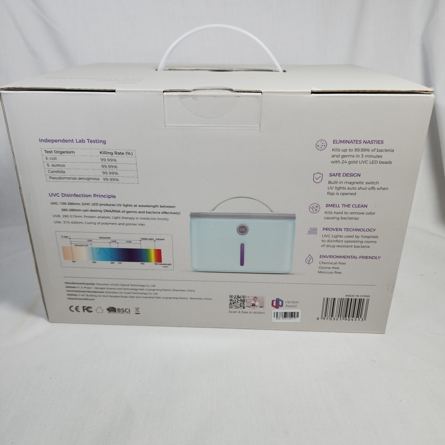 59S Multiuse Sterilizer 3 Minute Quick Disinfection UVC Sterilization Bacteria