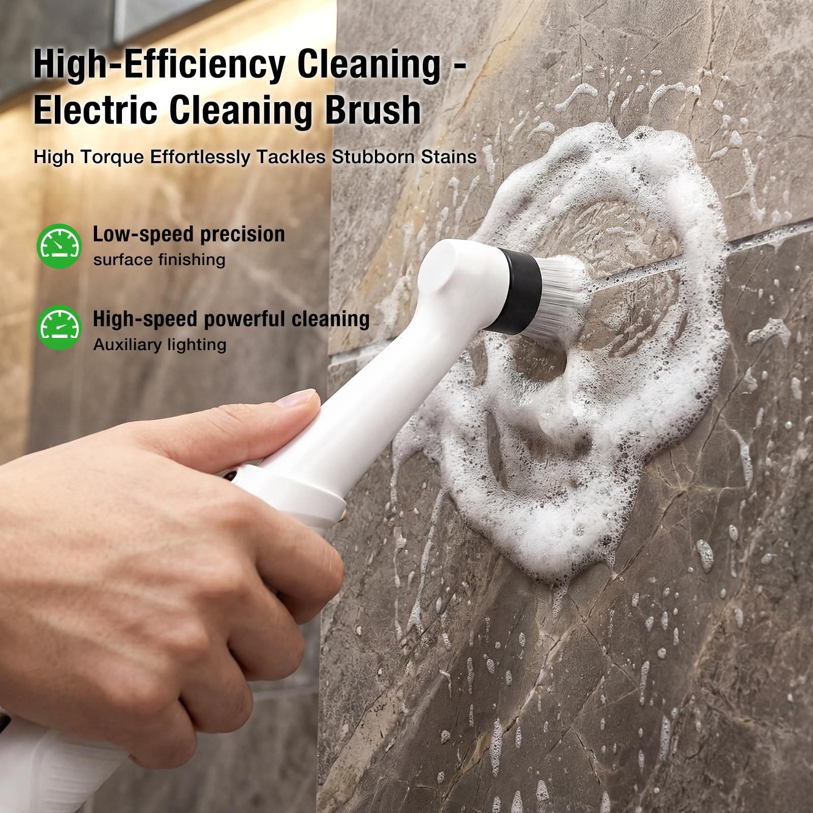 Electric Spin Scrubber, Rechargeable Waterproof Grout Cleaning Brush with 5 M…