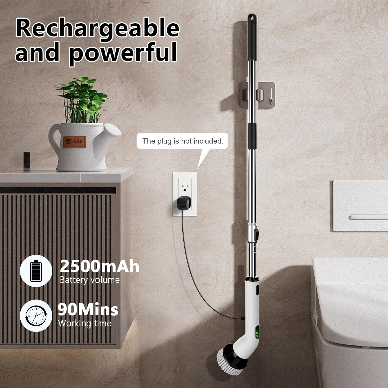 Electric Spin Scrubber, Full-Body IPX7 Waterproof Bathroom Scrubber,4 Replace…
