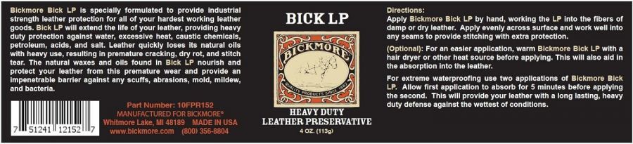 Bickmore 4 Ounce Bick LP Leather Preservative