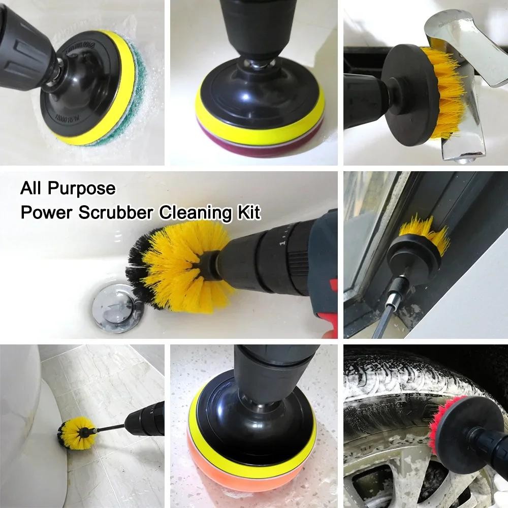2/3.5/4/5” Drill Brush Electric Scrubber Brush for Cleaning Bathroom Bathtub