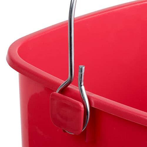 Red 3 Qt Sanitizing Bucket Trilingual Labeling HACCP Compliant Easy Handle
