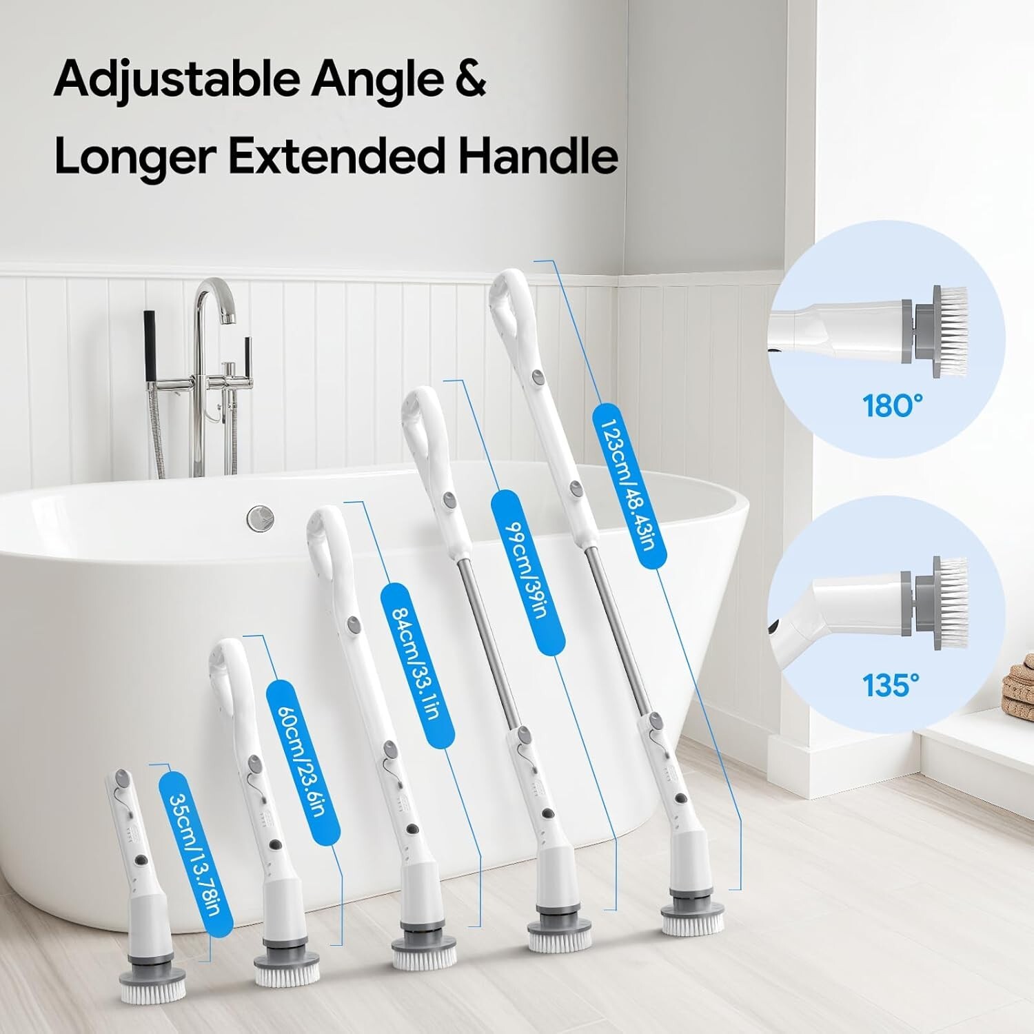 Cordless Power Electric Spin Scrubber Cleaning Brush with 7 Replaceable Heads