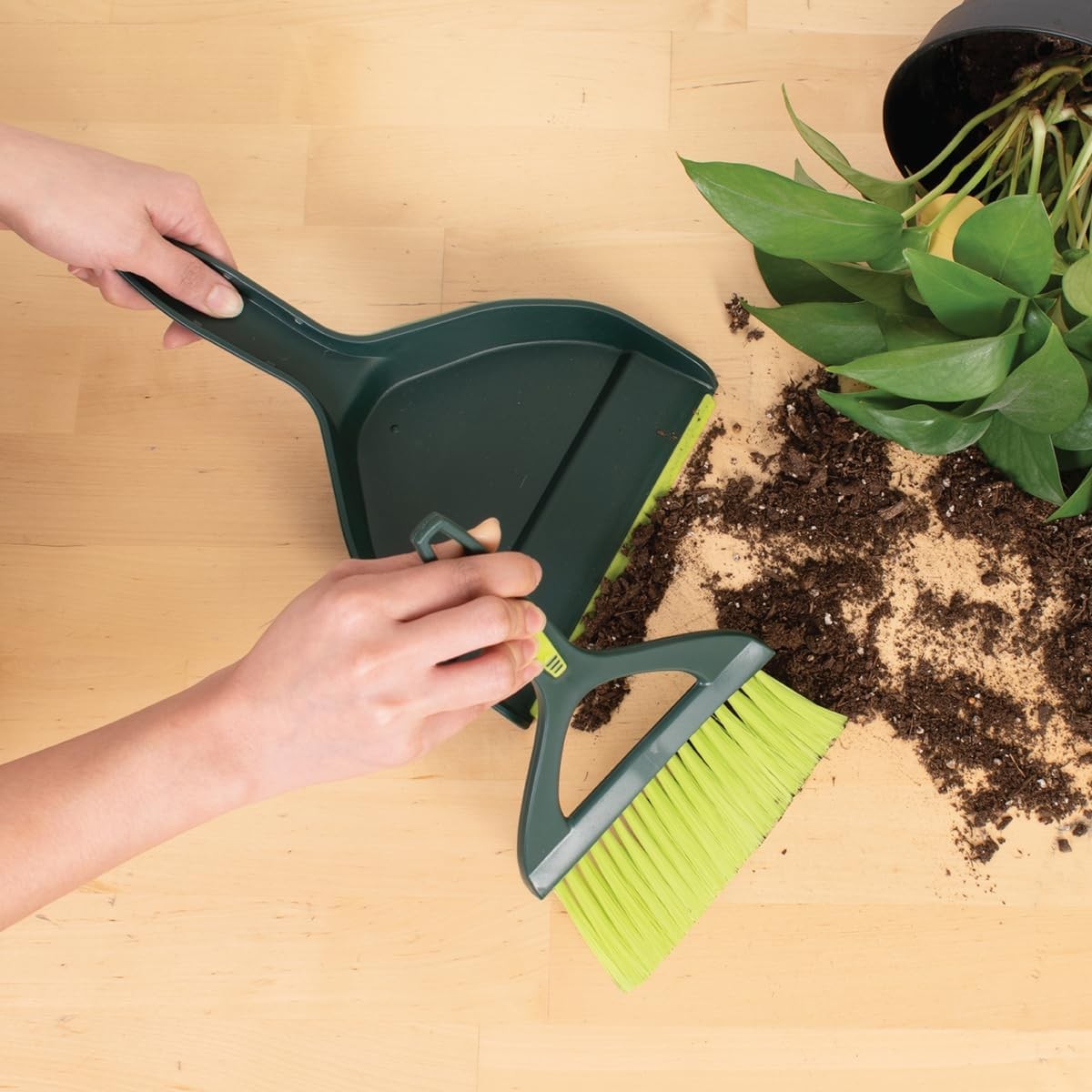 Mini Dustpan and Brush Set | Nesting Snap-On Design | Portable,