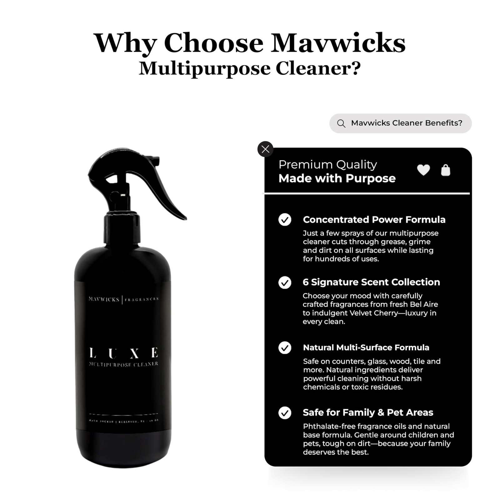 Fragrances All Purpose Cleaner Spray (Luxe) 16 Oz – Multipurpose Surface Clea…