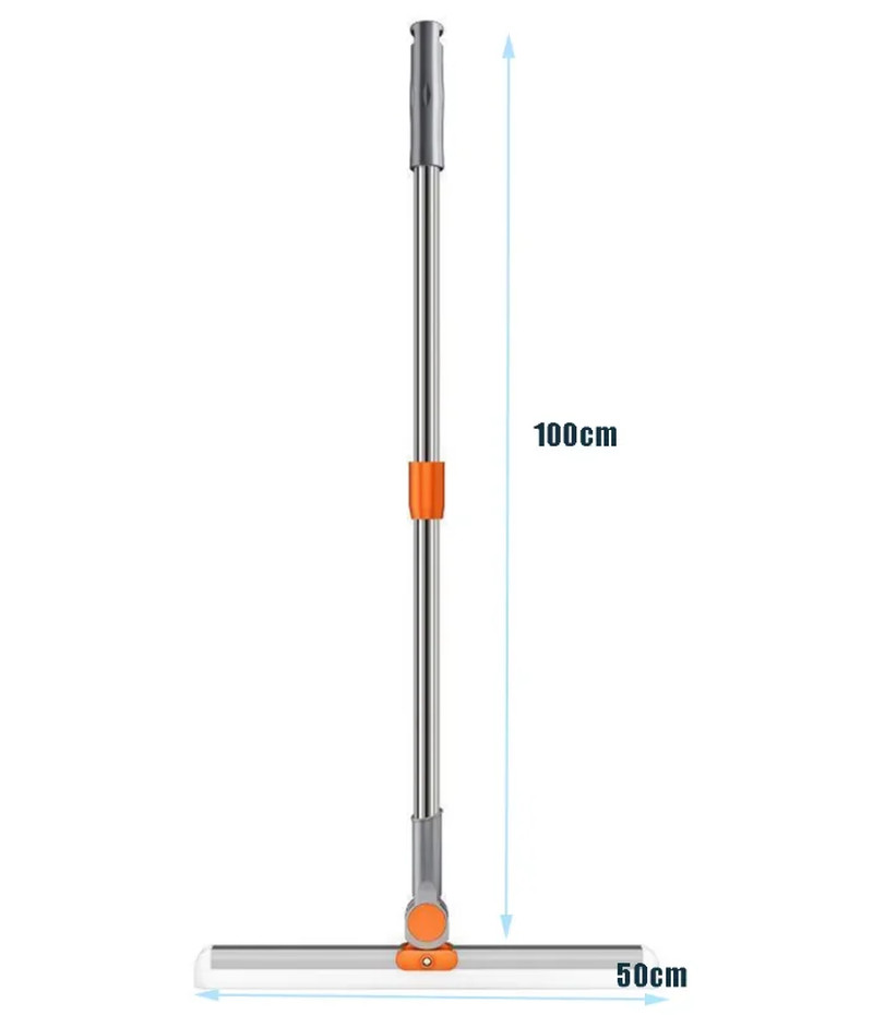 Silicone Scraper Broom with Squeegee for Floor, Glass & Bathroom Cleaning