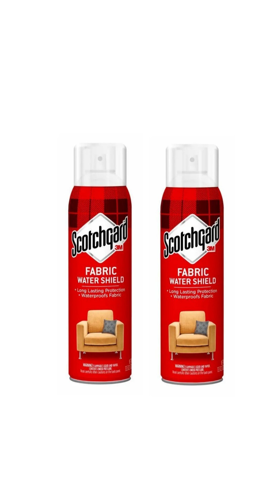 Scotchgard Fabric Upholstery Water Shield Protector Aerosol 13.5 oz Pack of TWO
