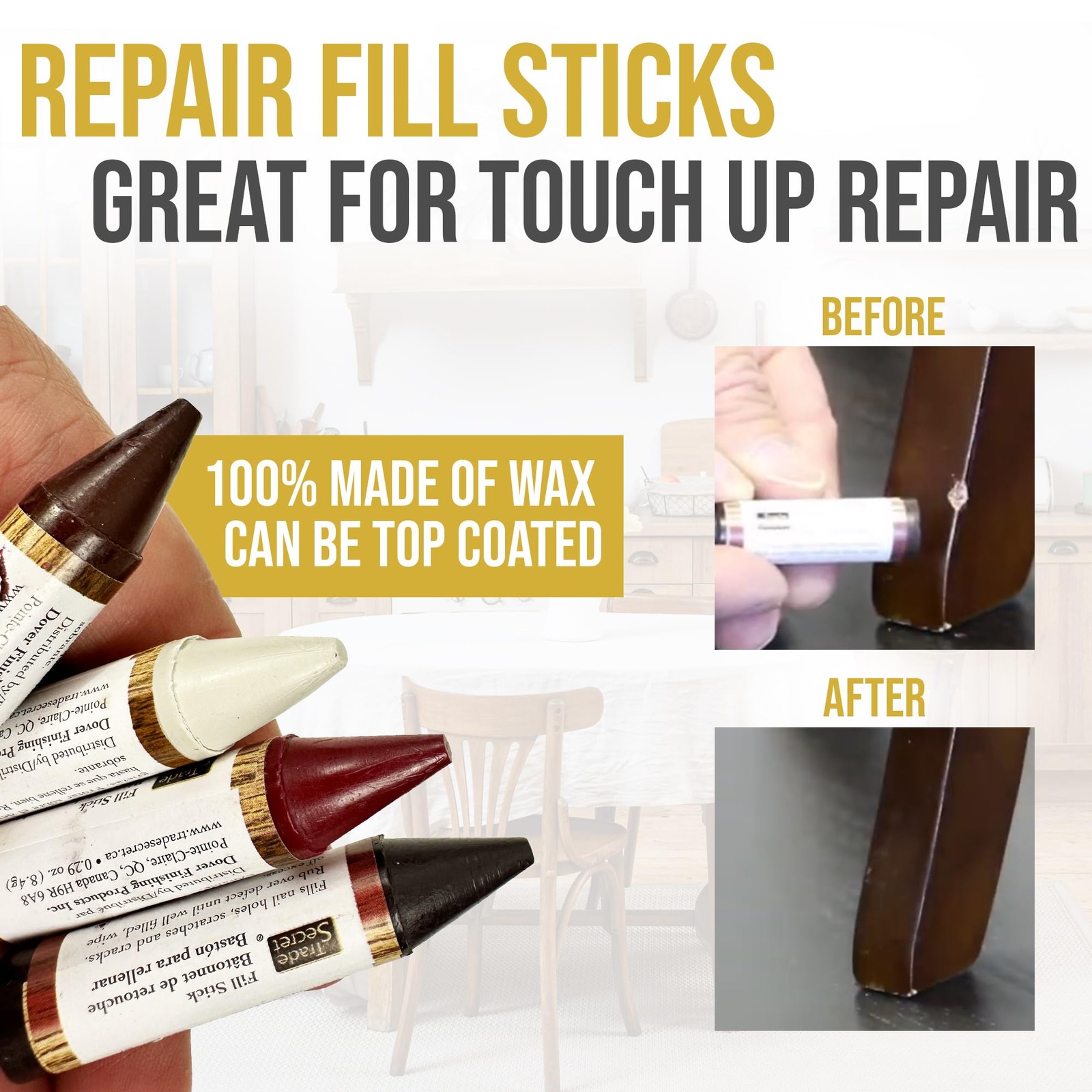 Complete Wood Furniture & Floor Restoration Kit – Scratch Repair and Polish S…