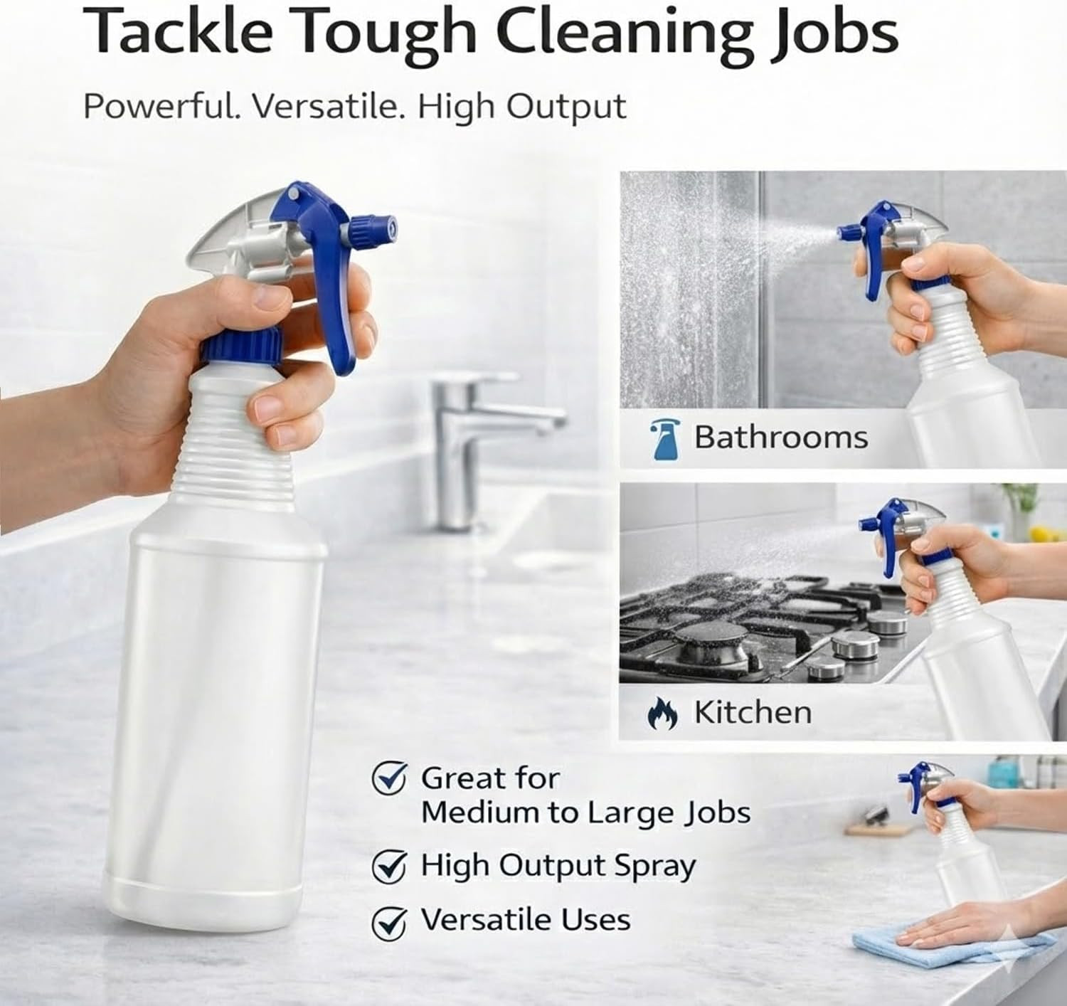 Professional Sprayer 24-Ounce – 20 Foot Spray, Bleach Resistant, Adjustable Nozz