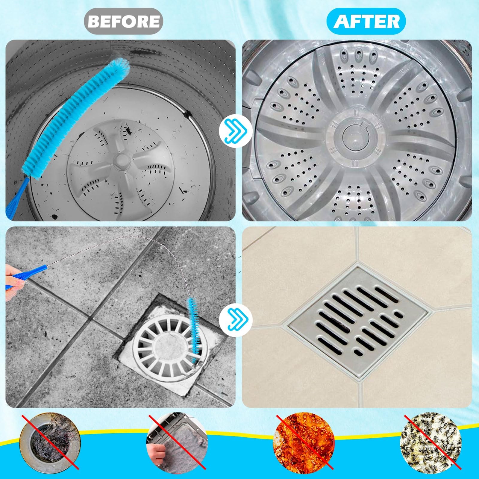 Dryer Vent Cleaner Kit,Dryer lint Brush 3Pack Home Improvement Essential Clea