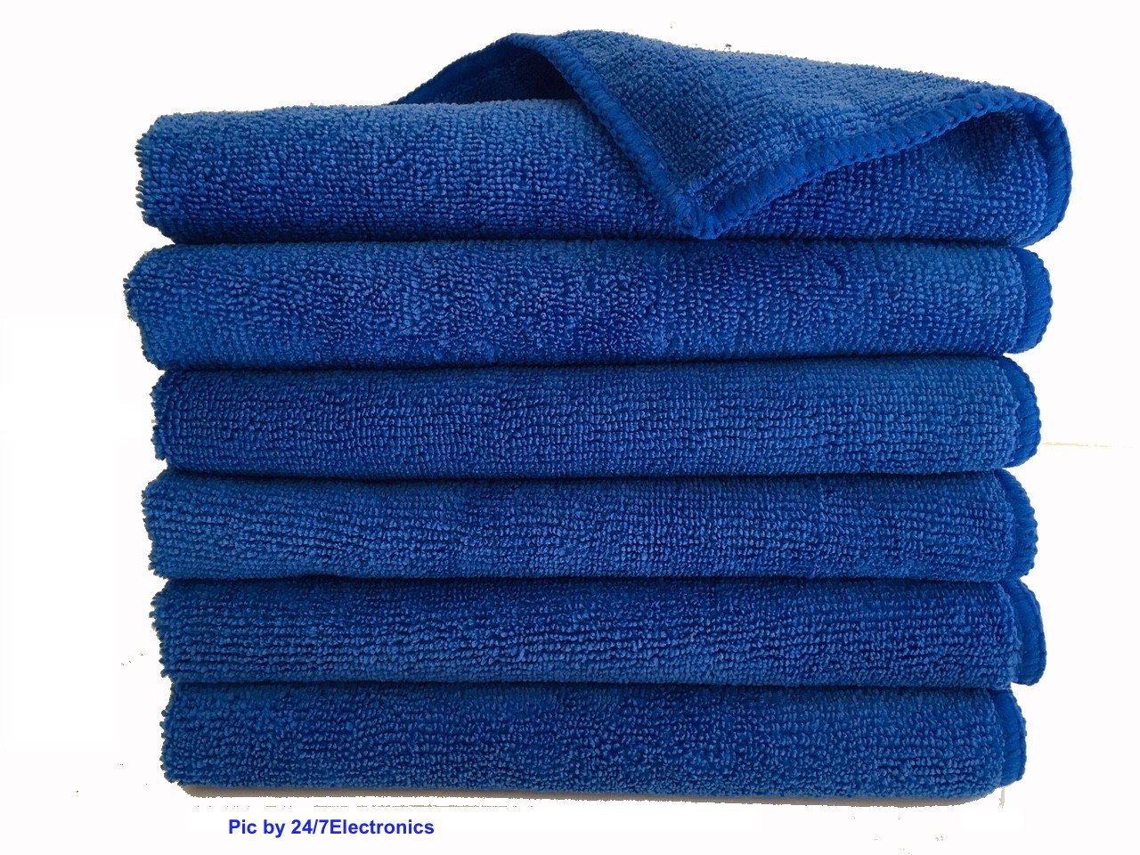 6 BLUE NAVY MICROFIBER CLEANING WASH CLOTH KITCHEN TOWEL 16″x16″ POLISHING RAG