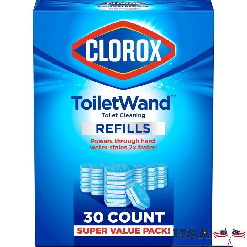 Toilet Cleaning Refills 30ct Disposable Pads Preloaded Cleaner Hard Water Stains