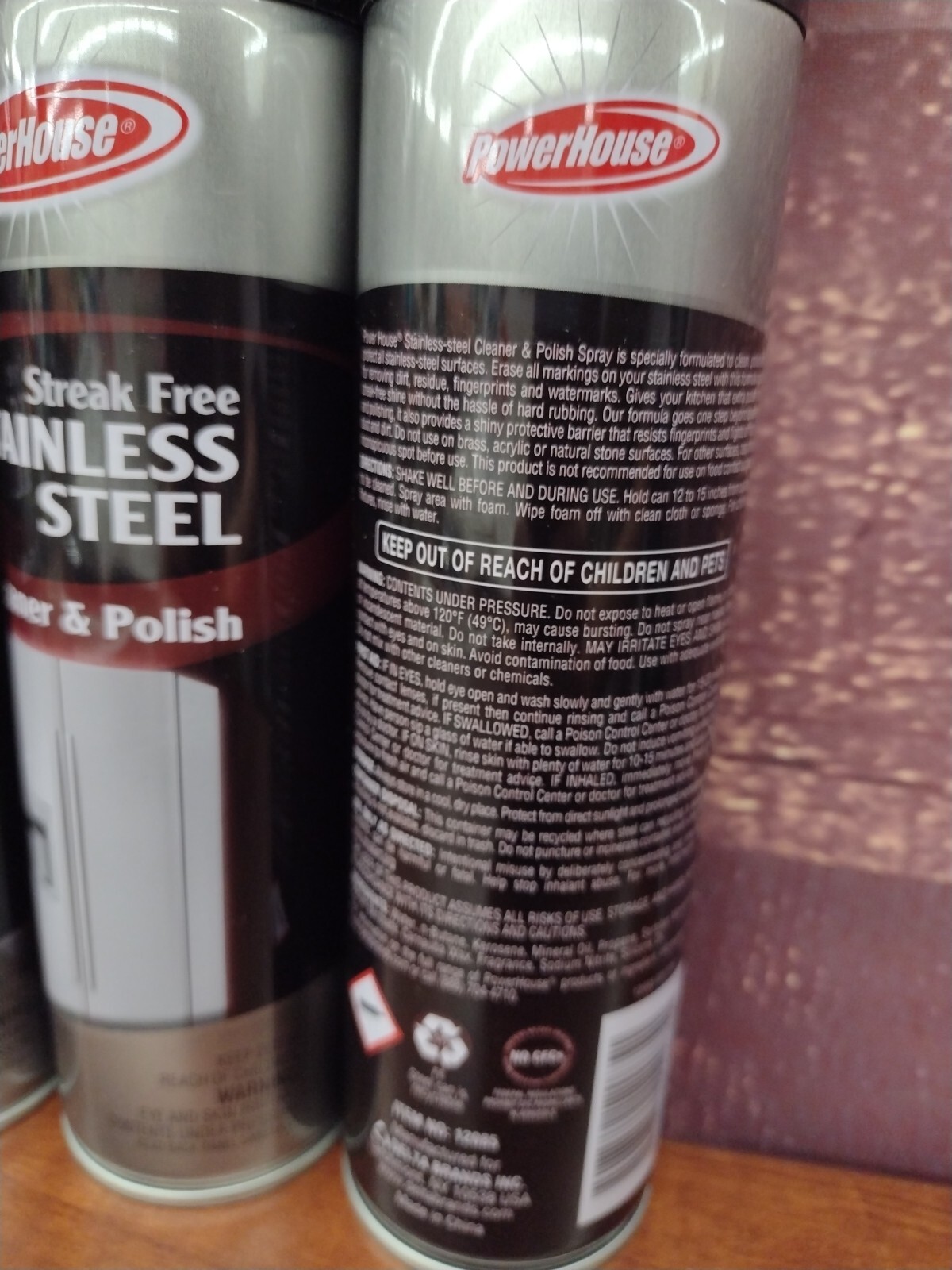 Powerhouse Streak Free Stainless Steel Cleaner & Cleaner 3 Pack