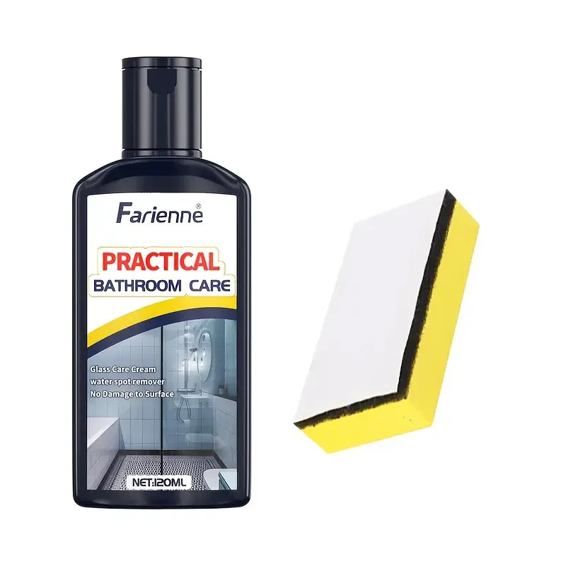 Bathroom Glass Polish – Powerful Hard Water Spot Remover and Descaler for Shower