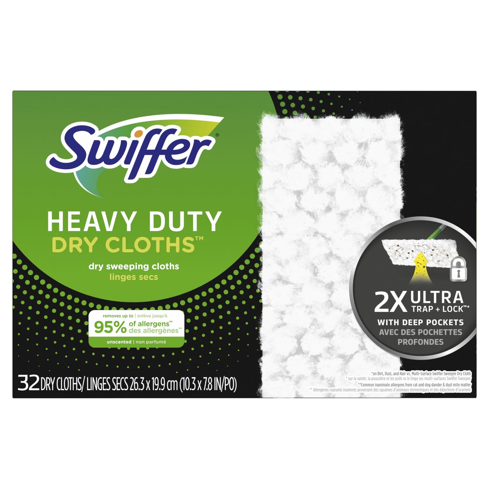 Heavy Duty Dry Sweeper Cloth Refills Floor Cleaning Unscented 32 Count