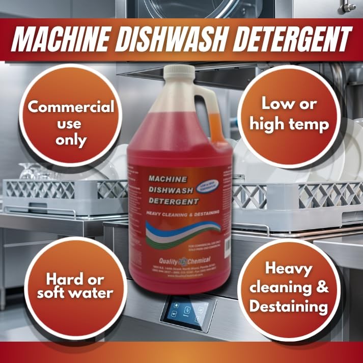 Heavy Duty Liquid Alkaline Commercial Dishwasher Detergent – Industrial-Grade…