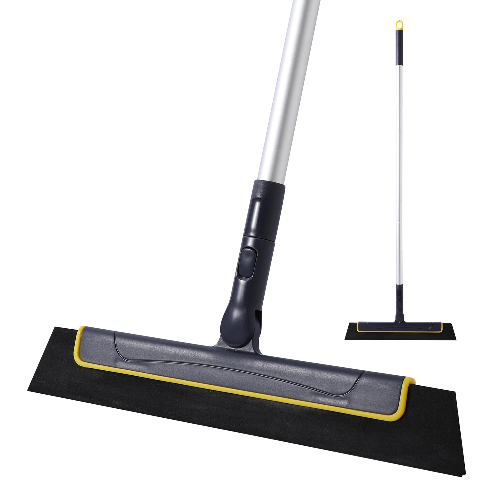 Floor Squeegee Broom EVA Foam Blade Aluminum Pole for Shower Bathroom Kitchen…