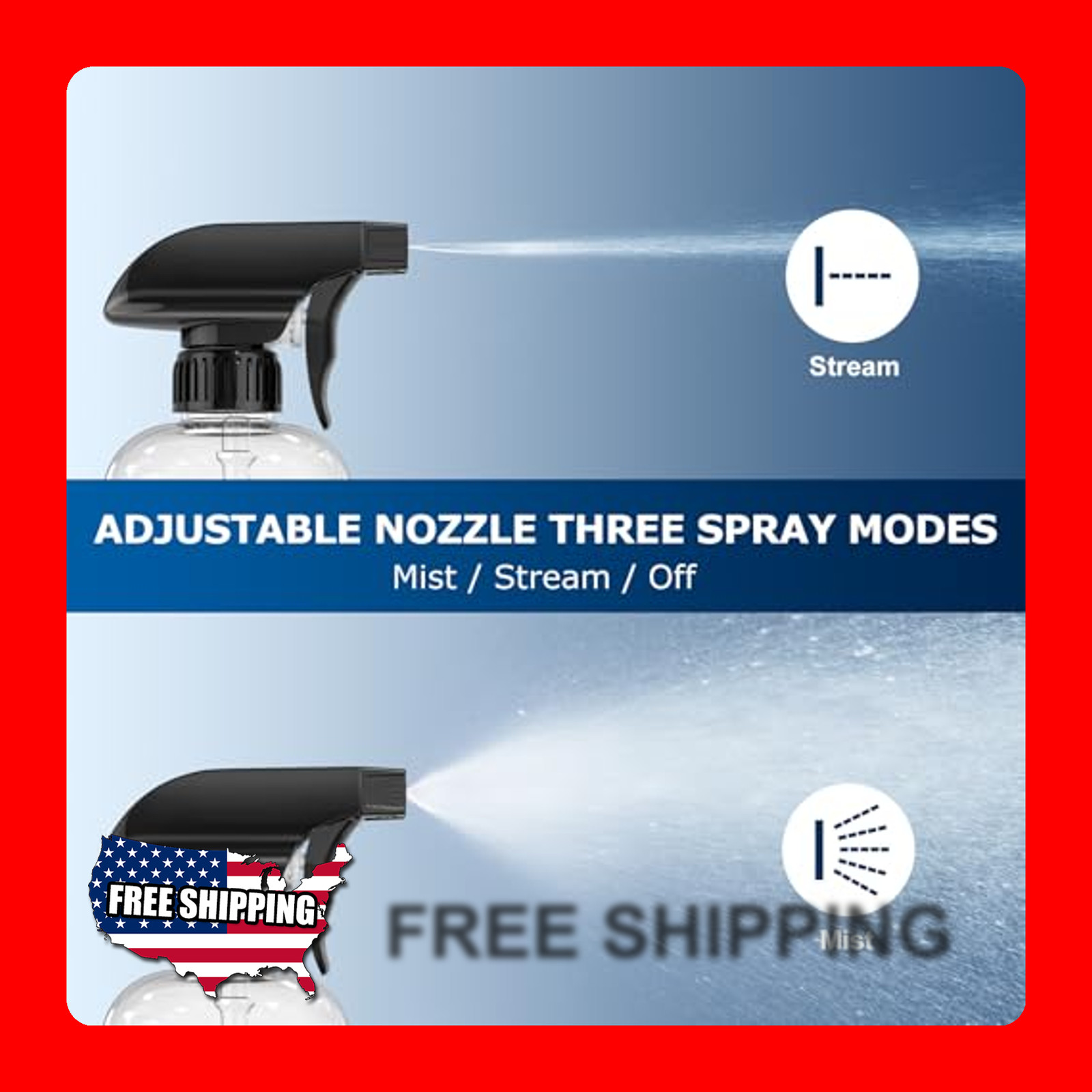 4 Pack 15oz Spray Bottles with Adjustable Nozzle for Cleaning and Gardening