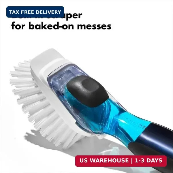 Soap Dispensing Dish Scrub Brush For Kitchen Cleaning