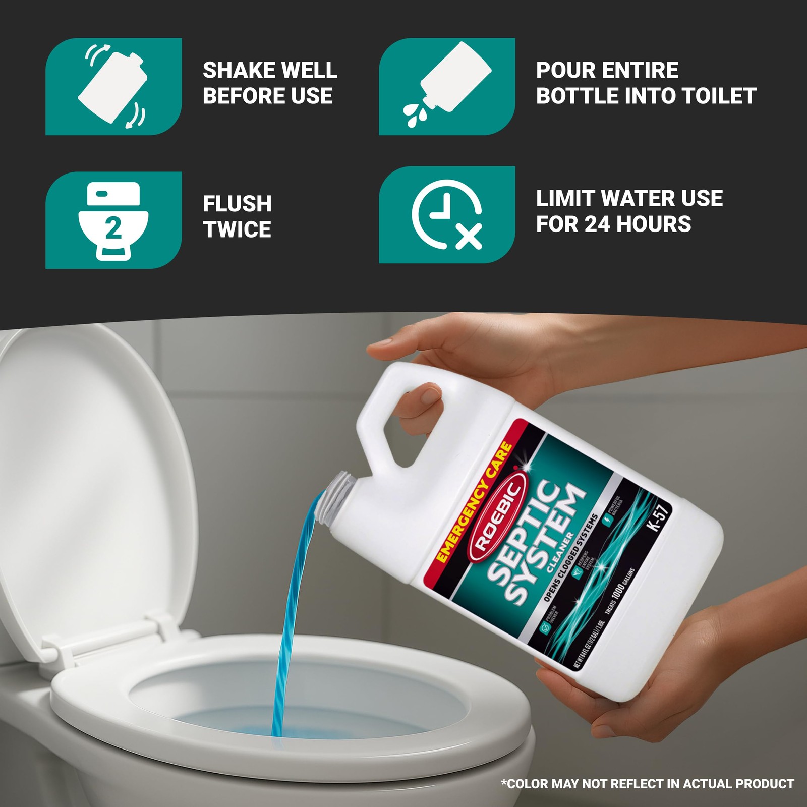Septic Tank Cleaner Treatment 1 2 Gallon Restores Flow Drains Cesspool