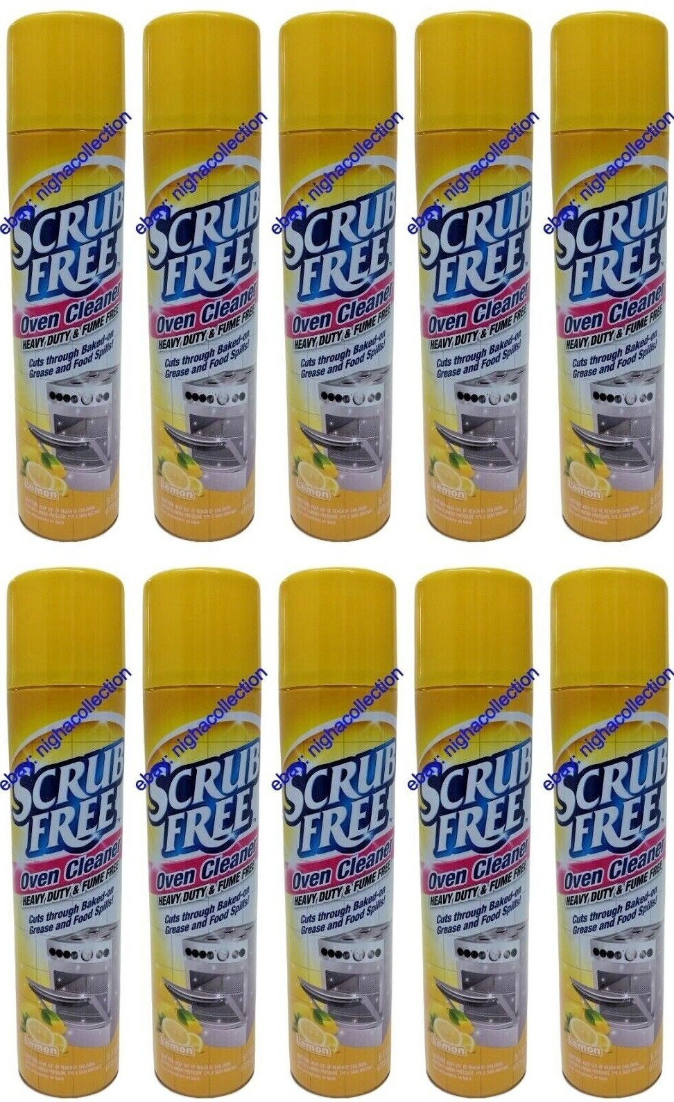 10 X Scrub Free Oven Cleaner Heavy Duty & Fume Free Cuts Through Baked On 9.7 oz