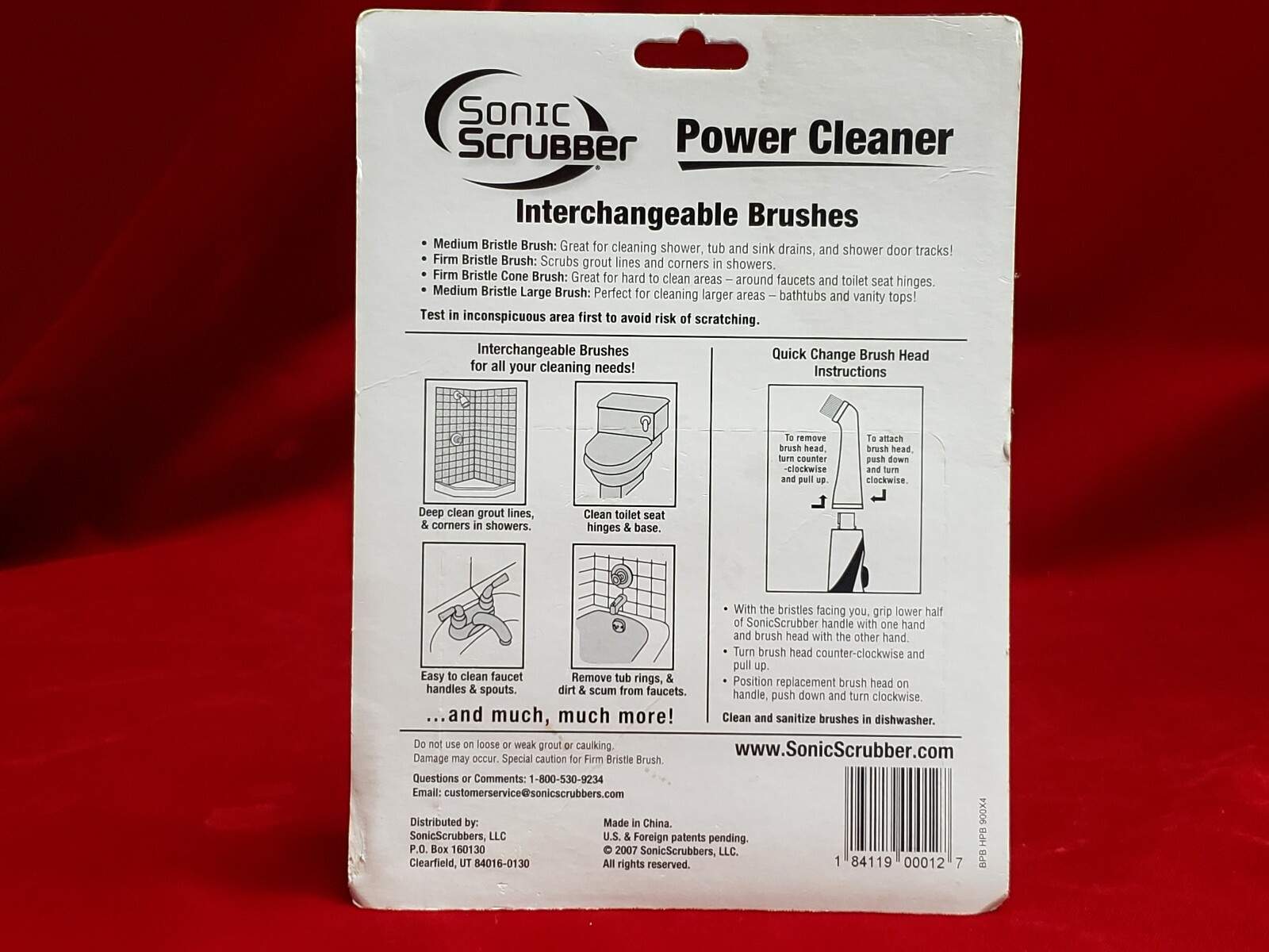 Sonic Scrubber Bathroom Power Cleaner Interchangeable Brushes (Brand New Sealed)