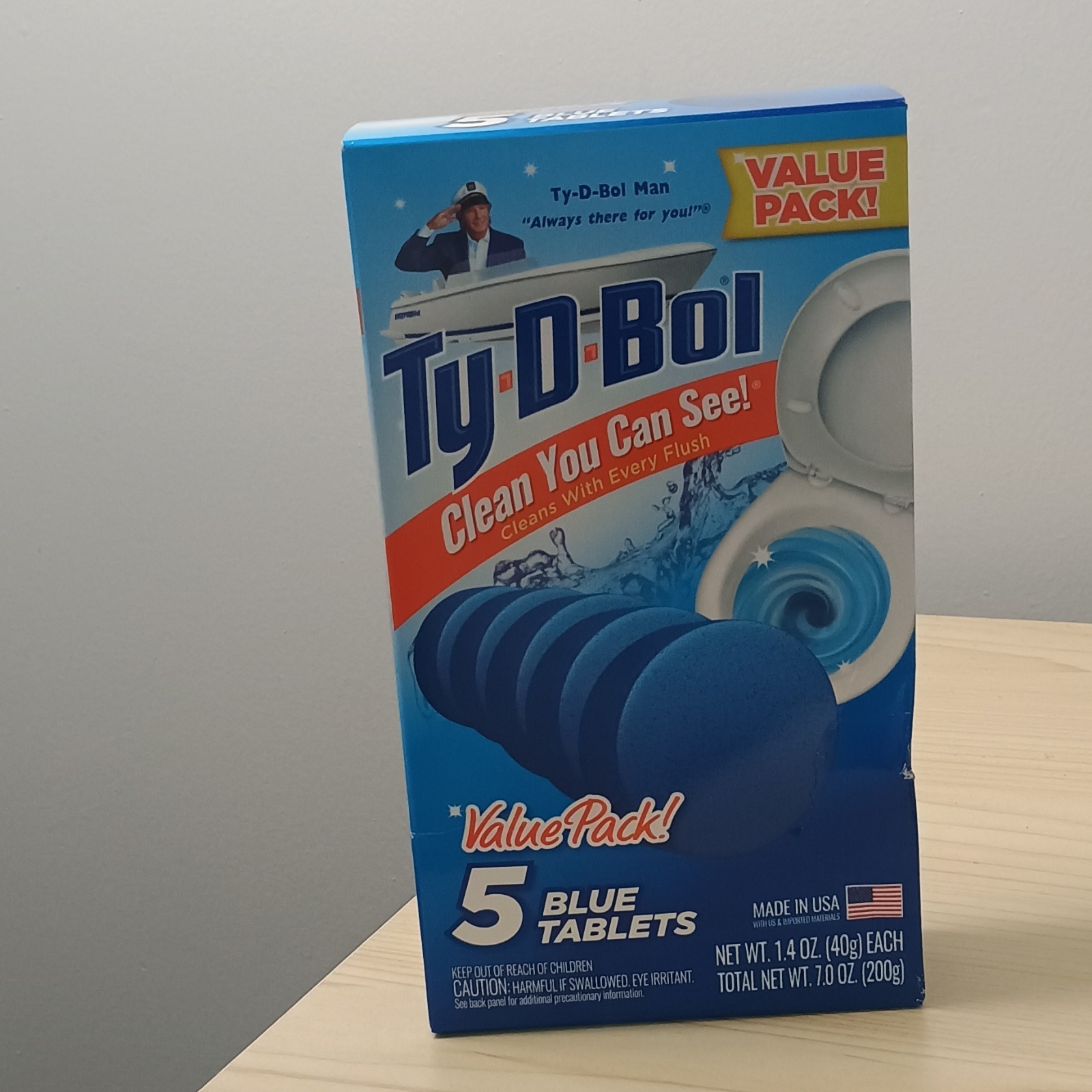 Ty-D-Bol Toilet Bowl Cleaner Tablets Continuous Blue Water 5 Pack 7.0 oz