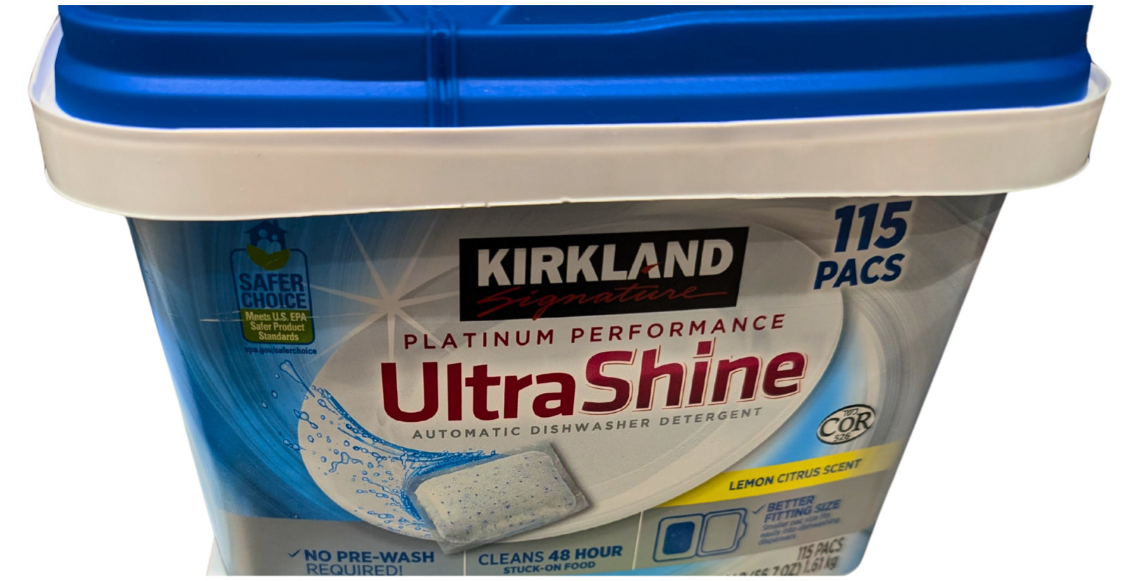 Kirkland Signature Platinum Performance UltraShine Dishwasher Detergent 115Count