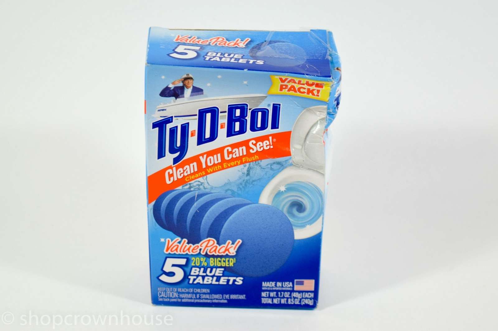 Ty D Bol Value Pack BLUE Tablet Toilet Bowl Cleaner 5 Tablets Deodorizes 8.5 oz
