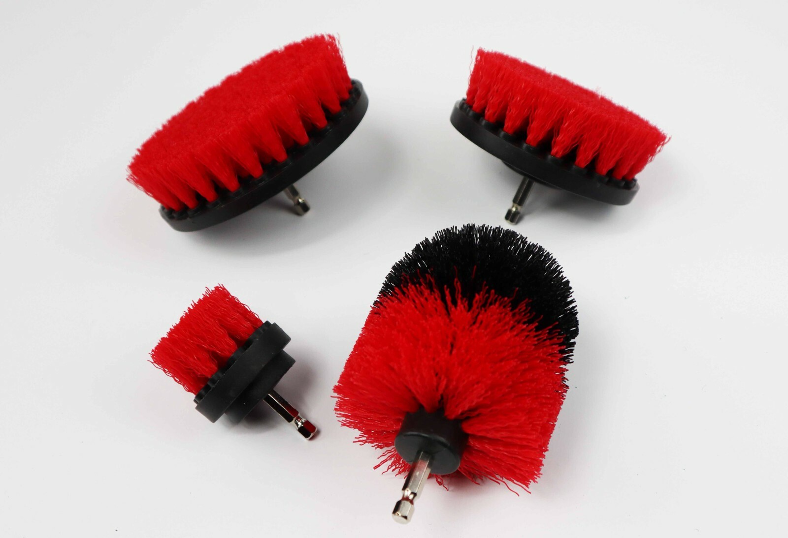 4 Piece drill brush HEAVY DUTY(RED) STIFF NEW from US Based seller