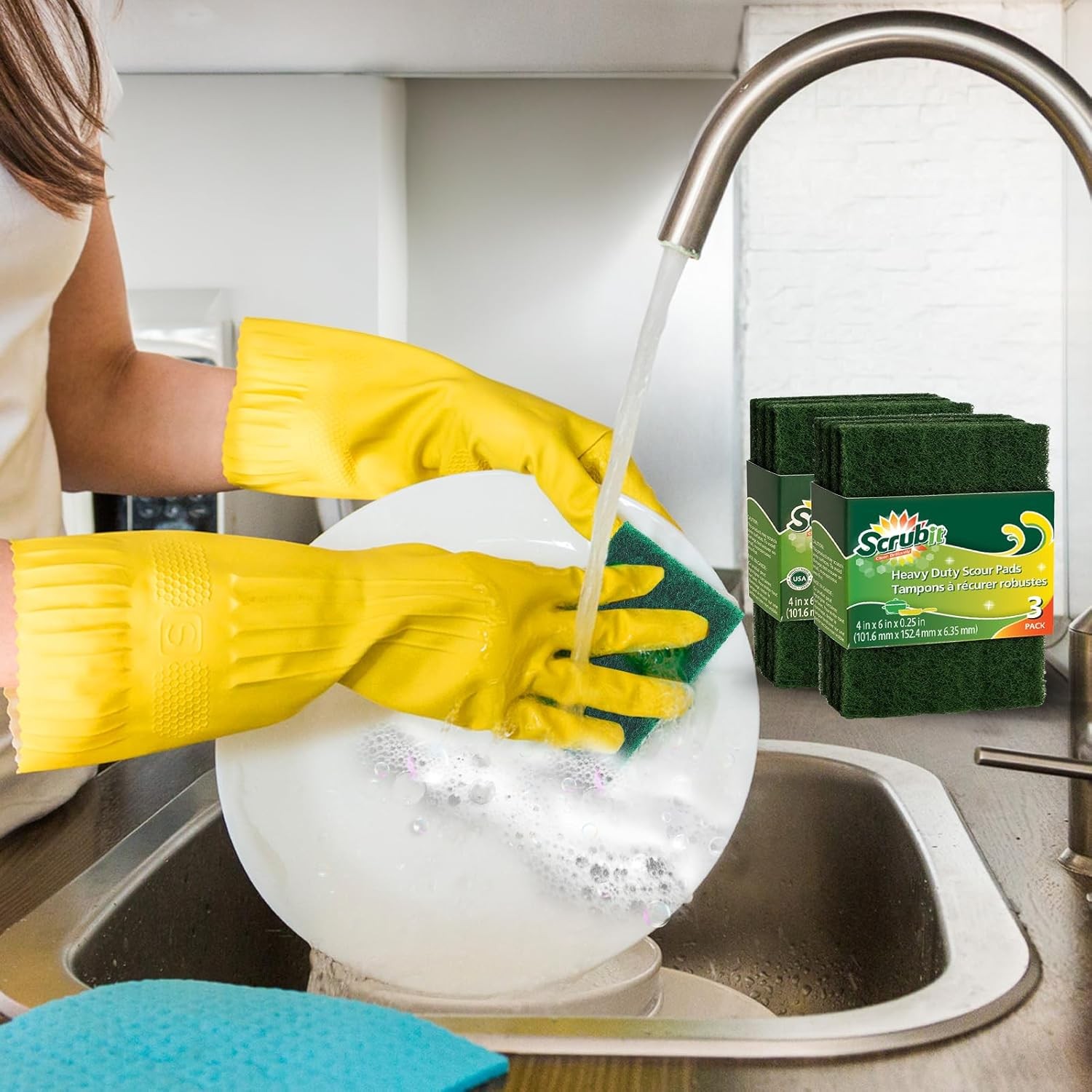 Scouring Pads Heavy Duty Household Cleaning Scrubber Non Scratch