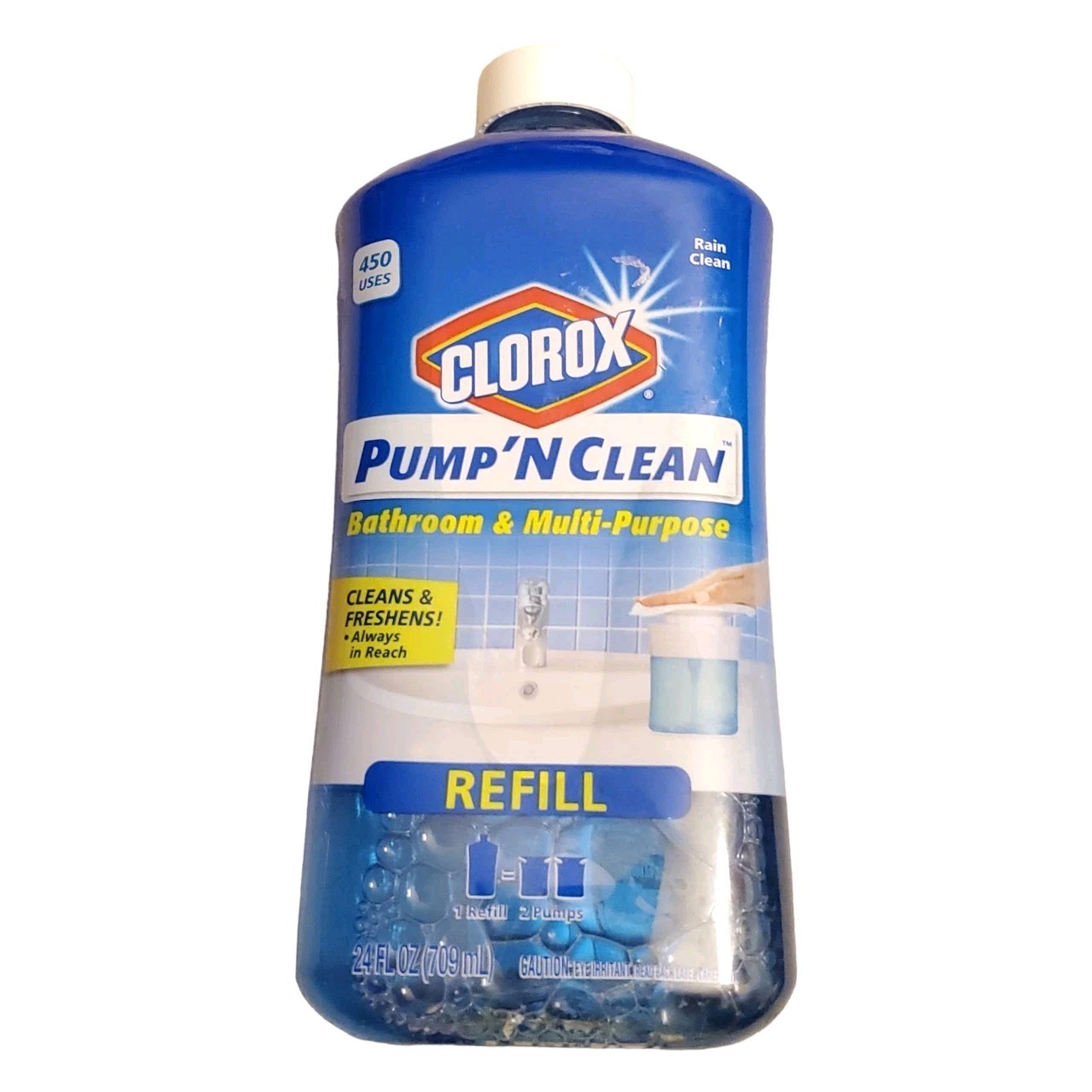 Clorox Pump ’N Clean Bathroom Multi Purpose Refill 24 oz Rain Clean