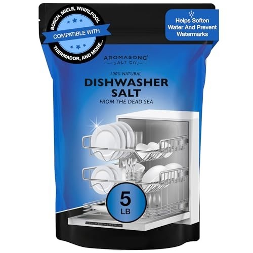 Natural Dishwasher Salt 5 LB – Water Softening Agent for Cleaner Dishes & Washer
