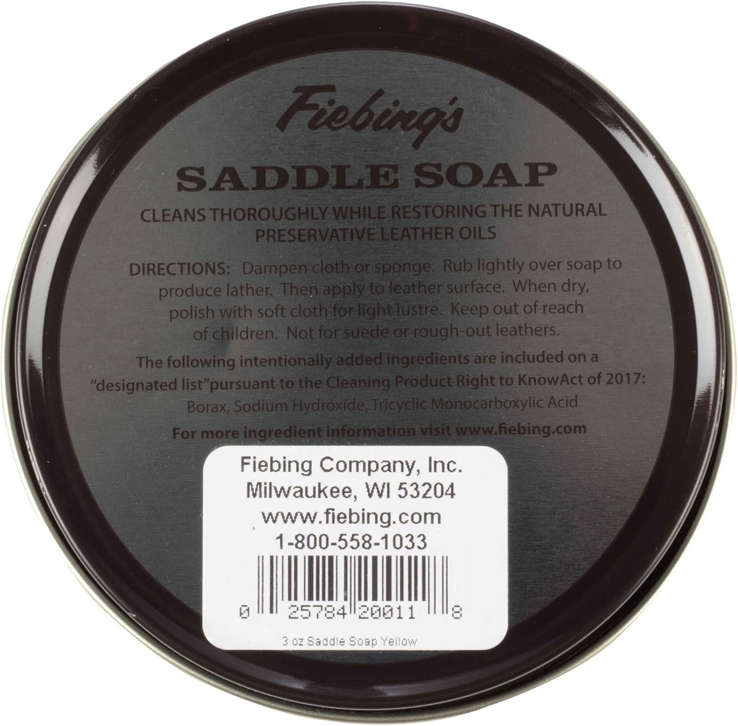 3.5 oz Fiebing’s Saddle Soap – All-in-One Leather Cleaner & Conditioner Paste