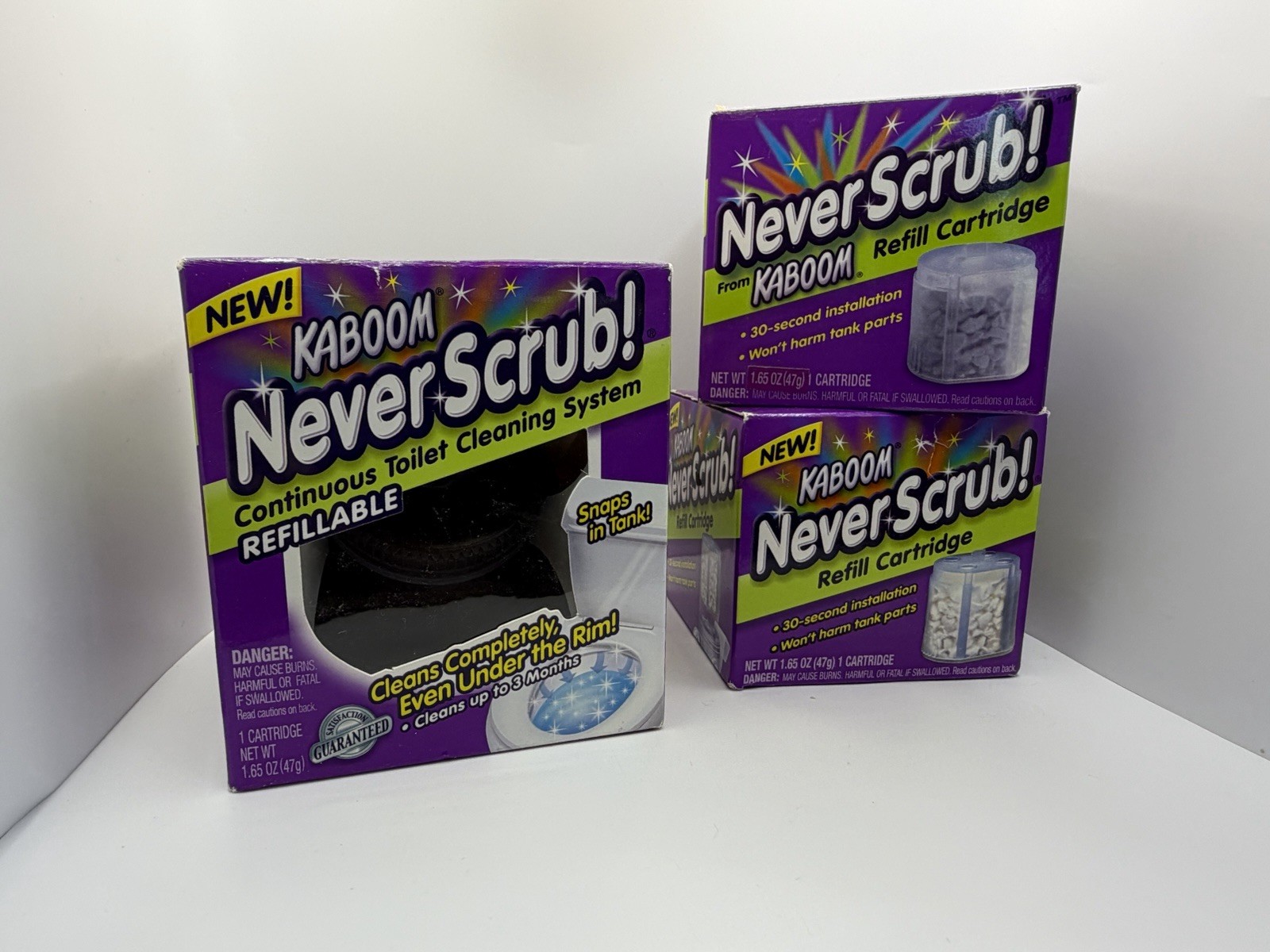 KABOOM Never Scrub – ScrubFree Continuous Automatic Toilet Cleaning + 2 Refills