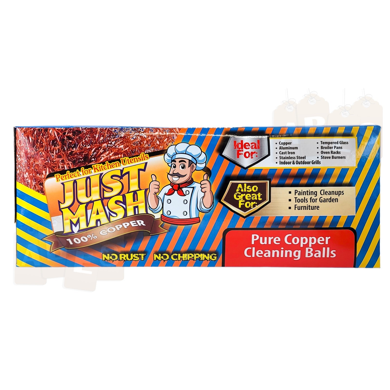 6-Pack Just Mash Copper Scrubbers Scrubbing Pads, For Pots Pans Stoves & More