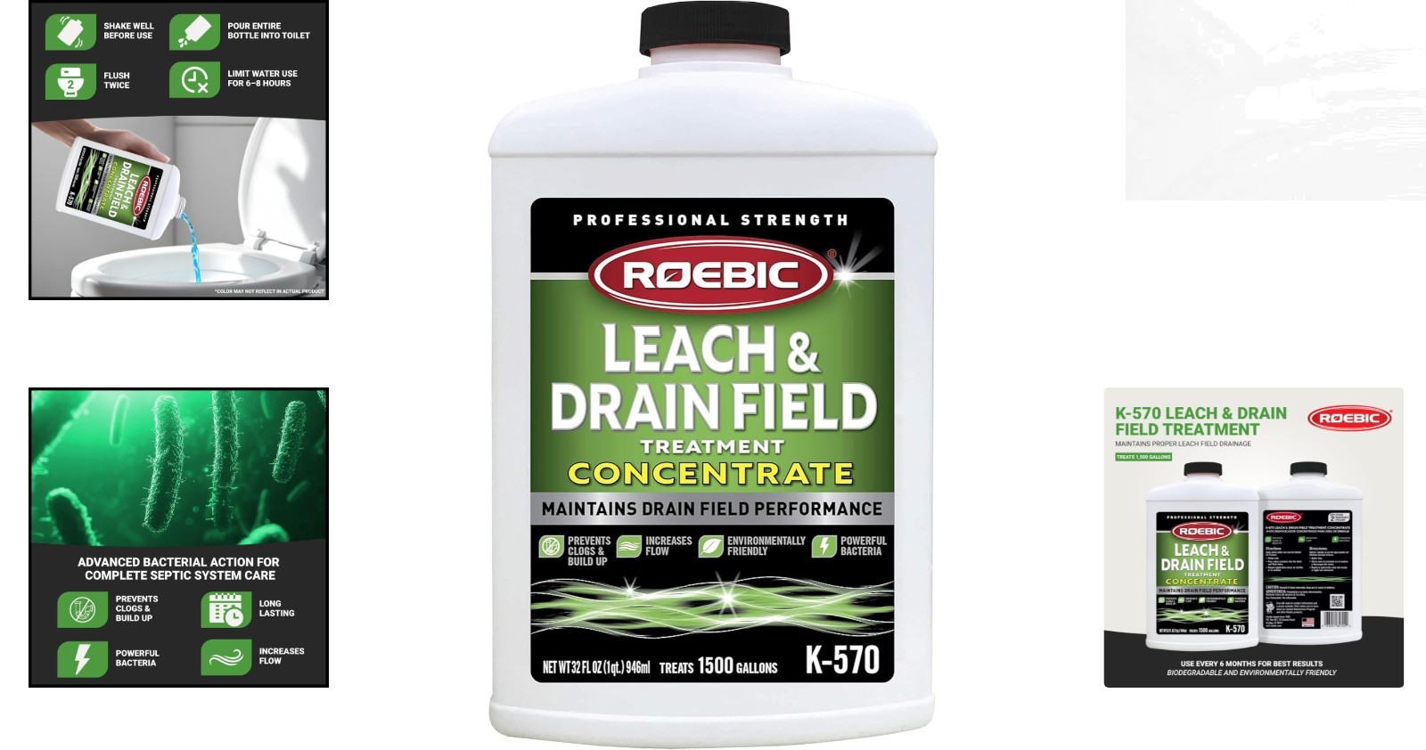 K-570-Q 32-Ounce Eco-Friendly Drain Field Opener – Prevents Septic Failure