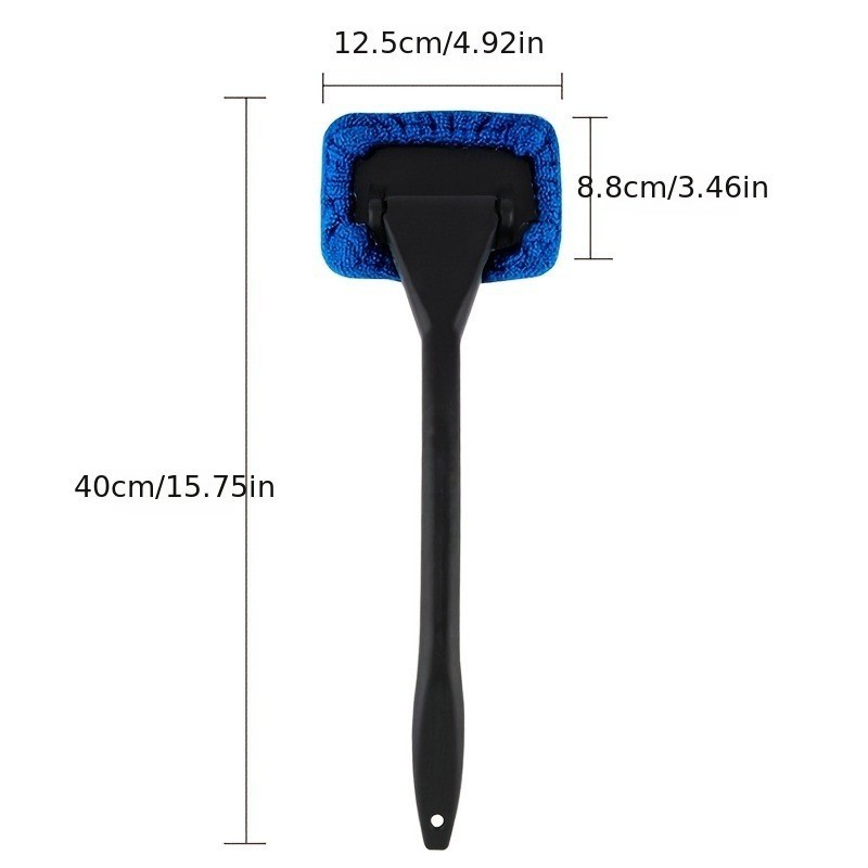 Car Windshield Cleaning Tool – 2 Reusable Microfiber Pads & 1 Flexible Handle