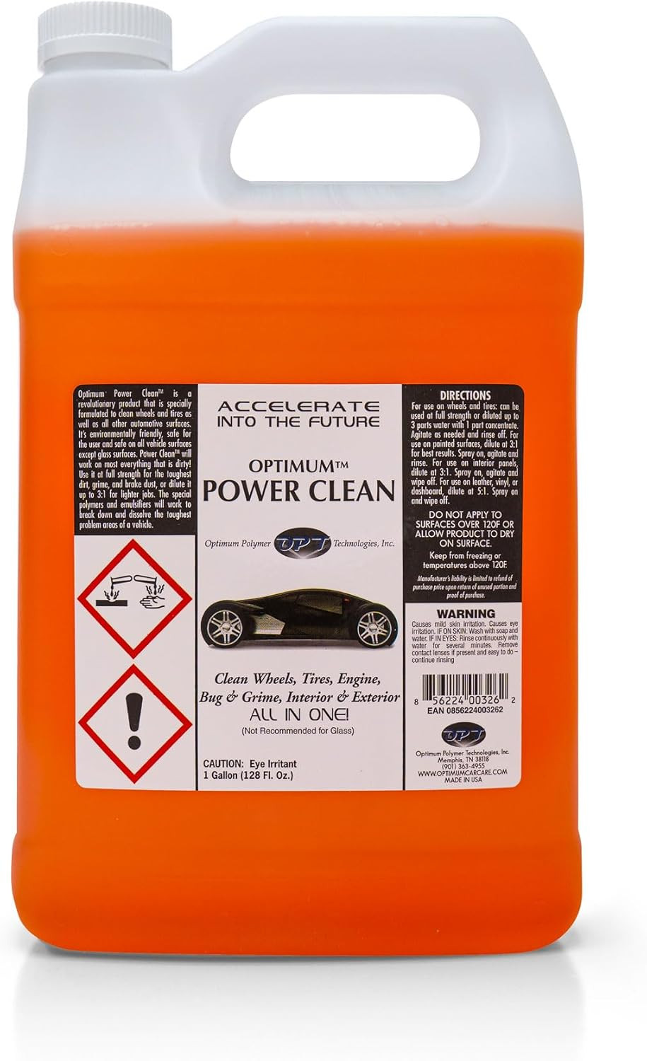 Optimum Power Clean – 1 Gallon, All Purpose Car Cleaner – Exterior and Interior,