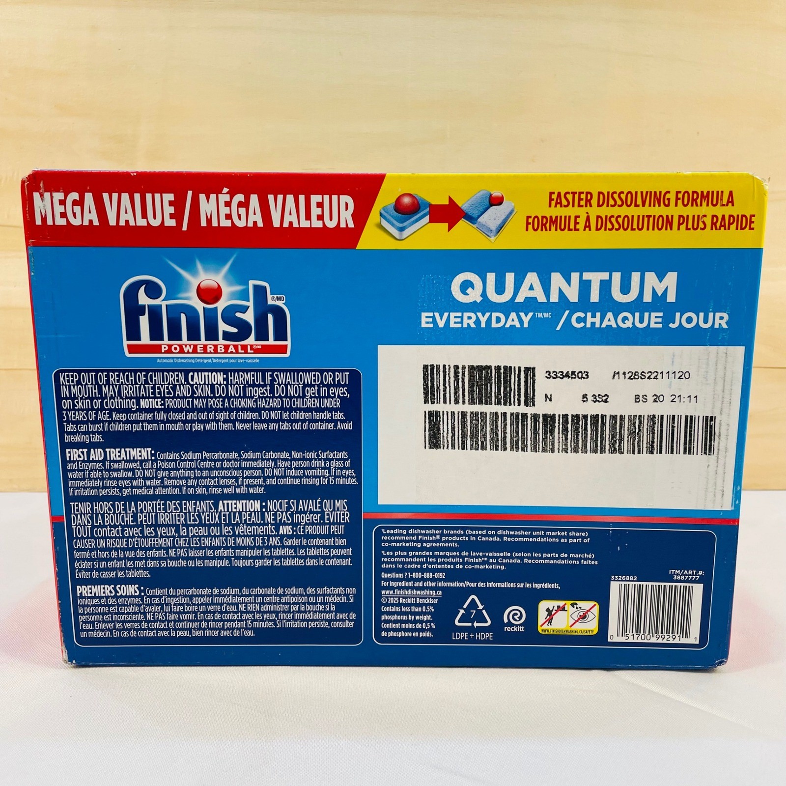 Finish Powerball Quantum Everyday Dishwasher Detergent Tabs 176 Count Mega Value