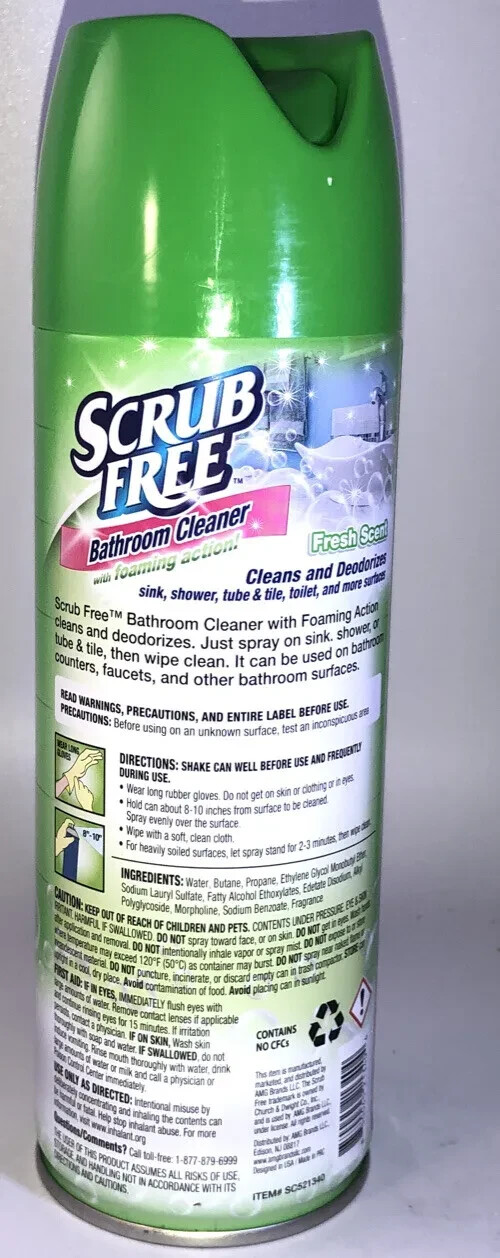 Scrub Free BATHROOM CLEANER W Foaming Action 12oz Pack of 4